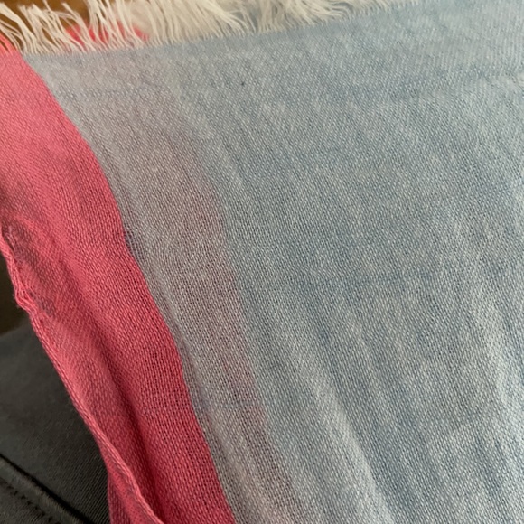 Pale blue butterfly & flower print scarf - Picture 6 of 6